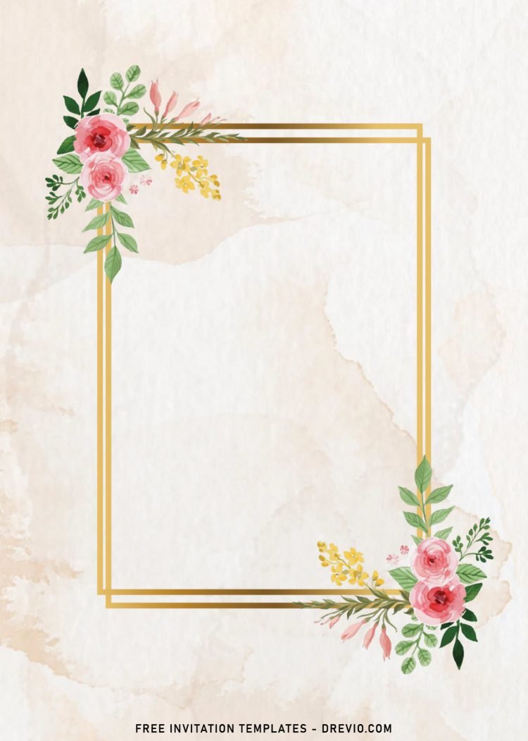 8+ Stunning Floral And Gold Wedding Invitation Templates - Drevio ...