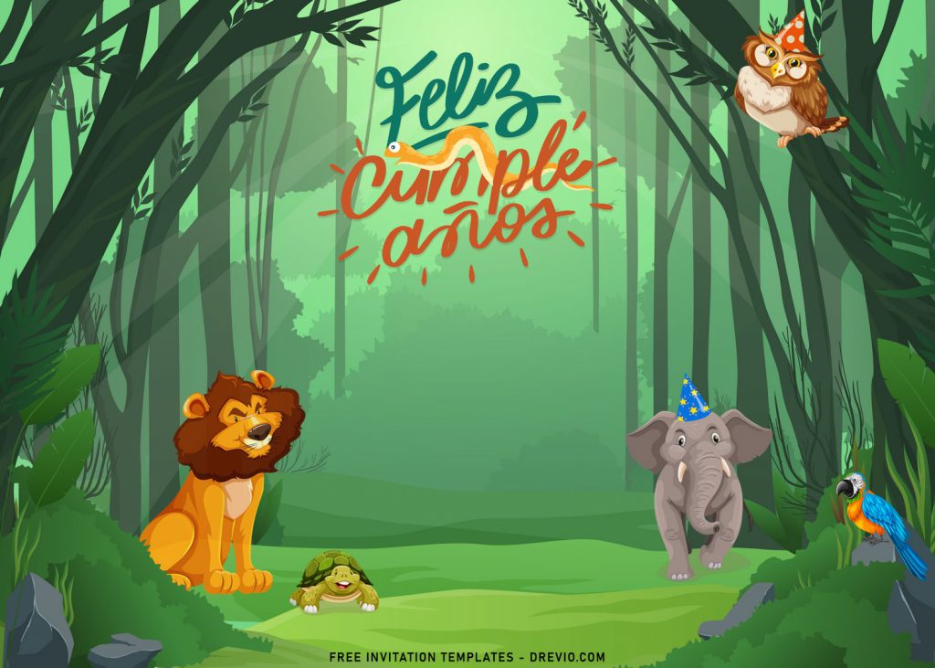 8+ Cute Jungle Zoo Birthday Invitation Templates For Your Kid's Upcoming Birthday and has cute cartoon baby animals