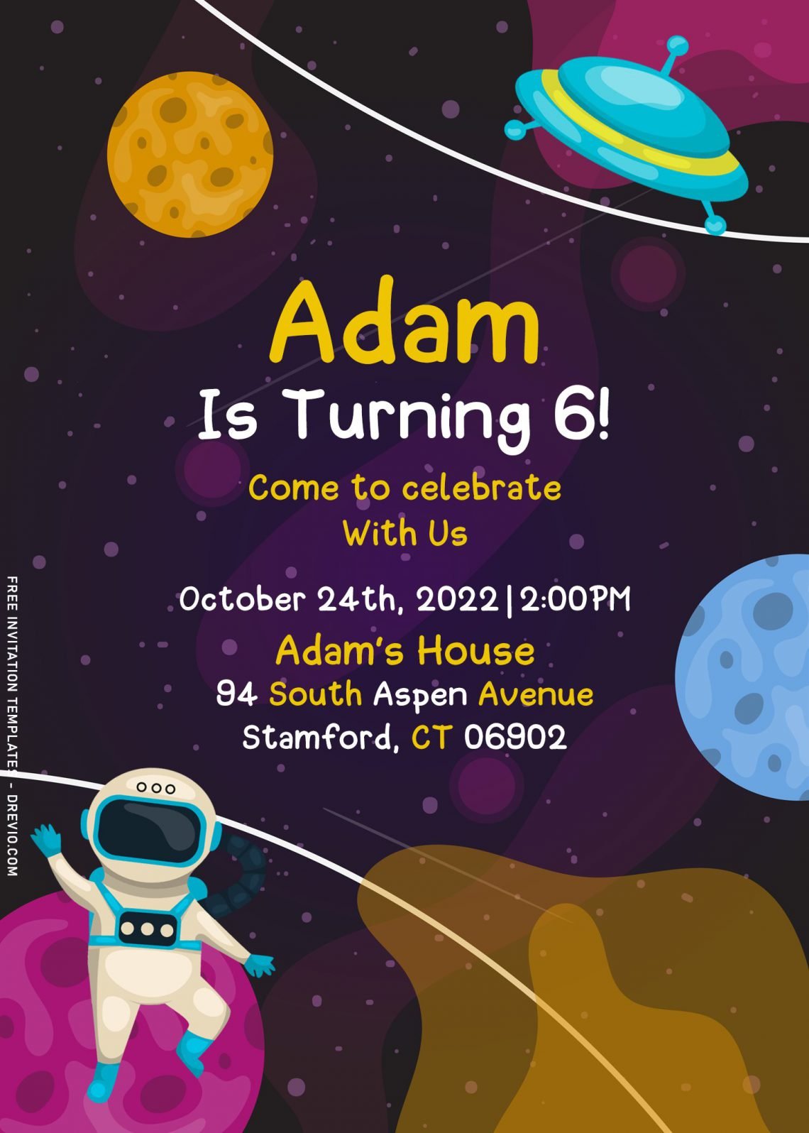 8  Space Galaxy Birthday Invitation Templates For Your Little Astronaut