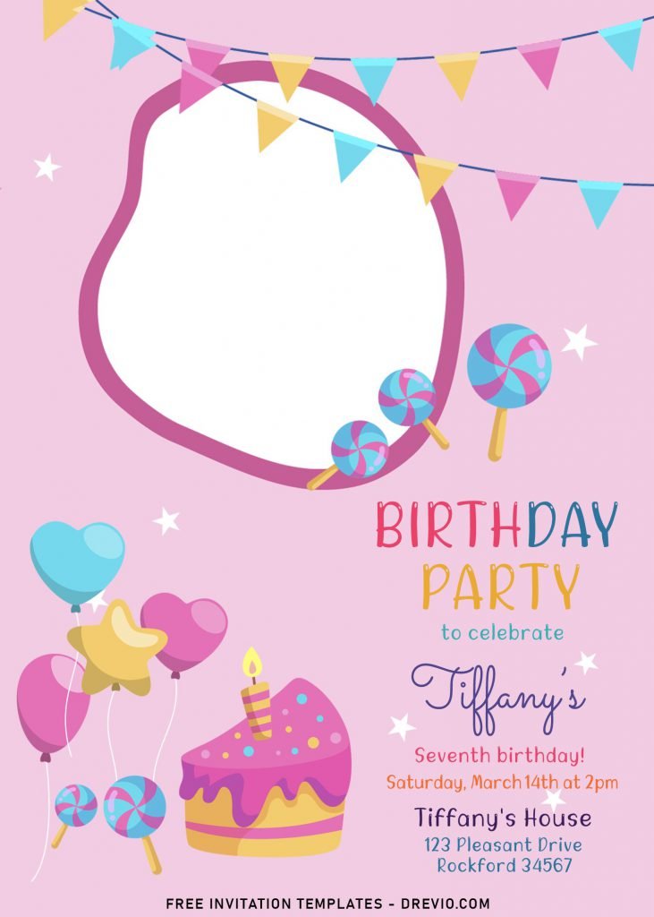 8+ Cute Pink Girl Themed Birthday Invitation Templates