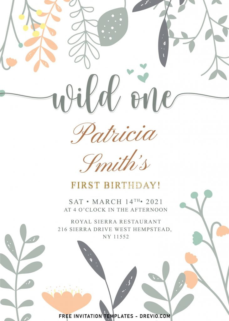 9+ Boho Greenery Wild One Birthday Invitation Templates