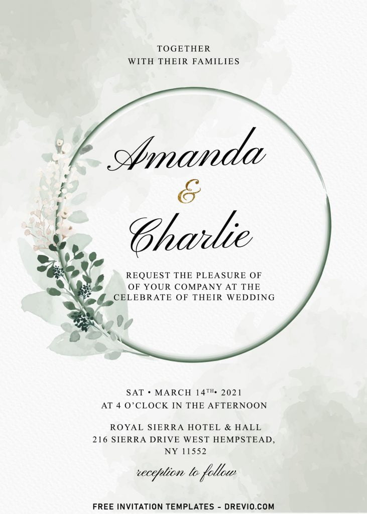 10+ Greenery Wreath Wedding Invitation Templates