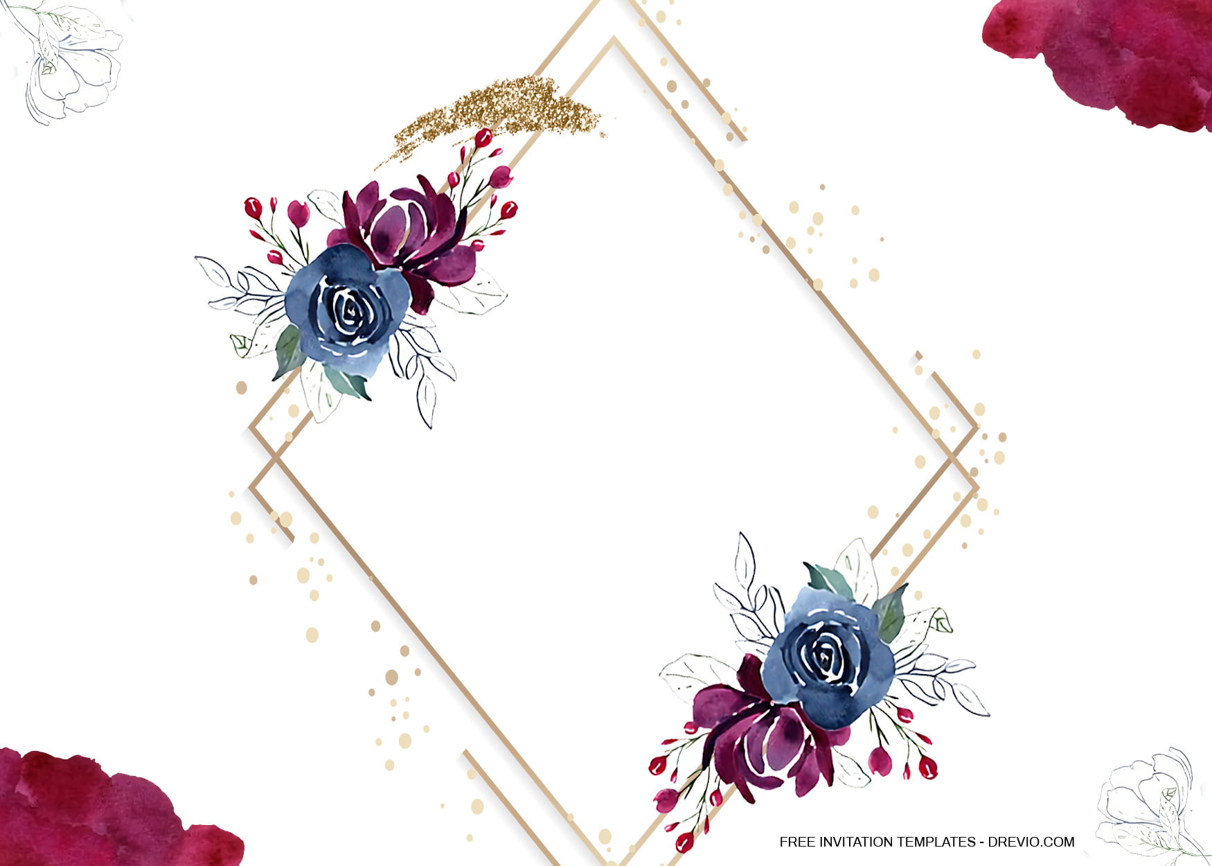 8+ Blue And Red Floral Invitation Templates
