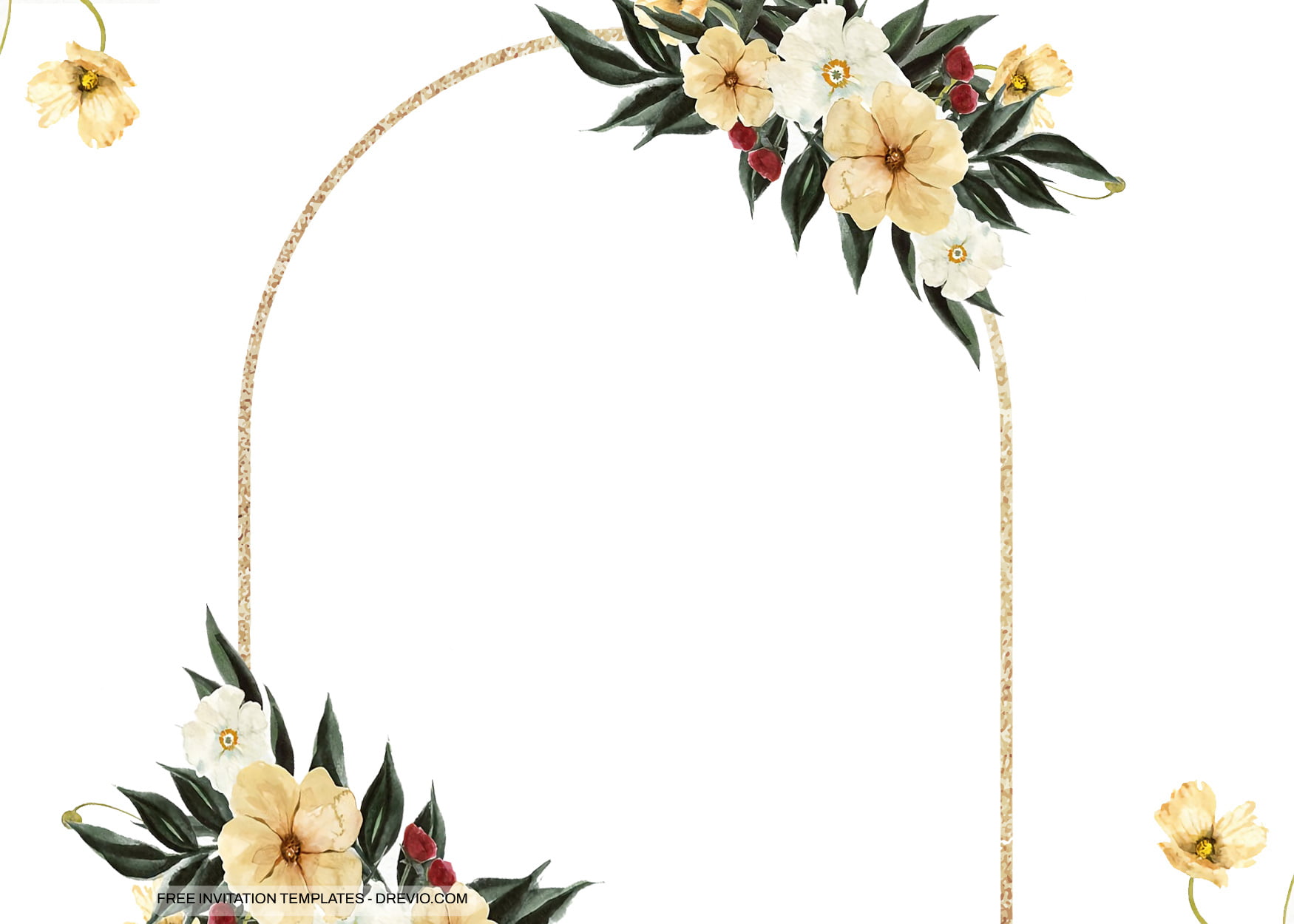 9+ Golden Winter Frame Floral For Invitation Templates