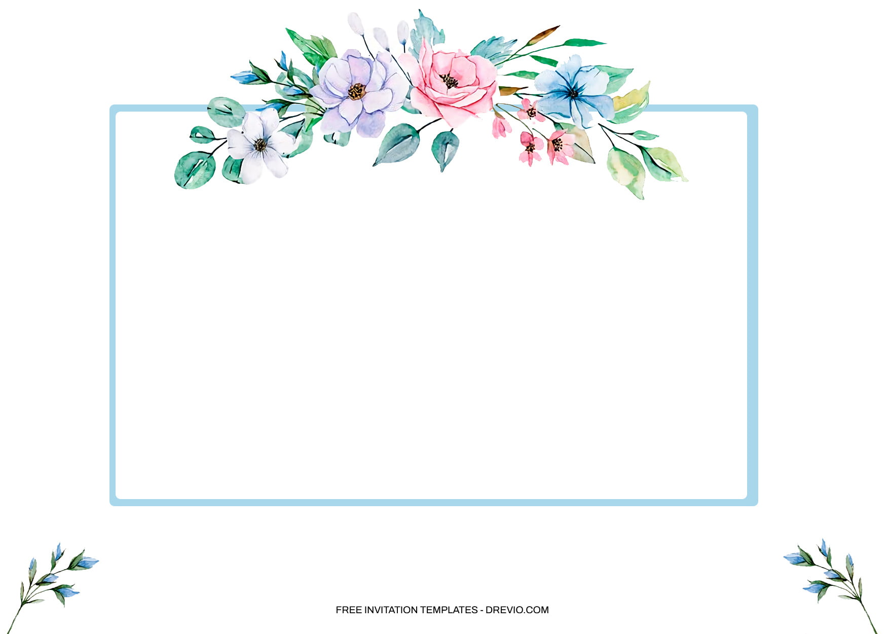 8+ Charlie Tropical Blue Floral Invitation Templates