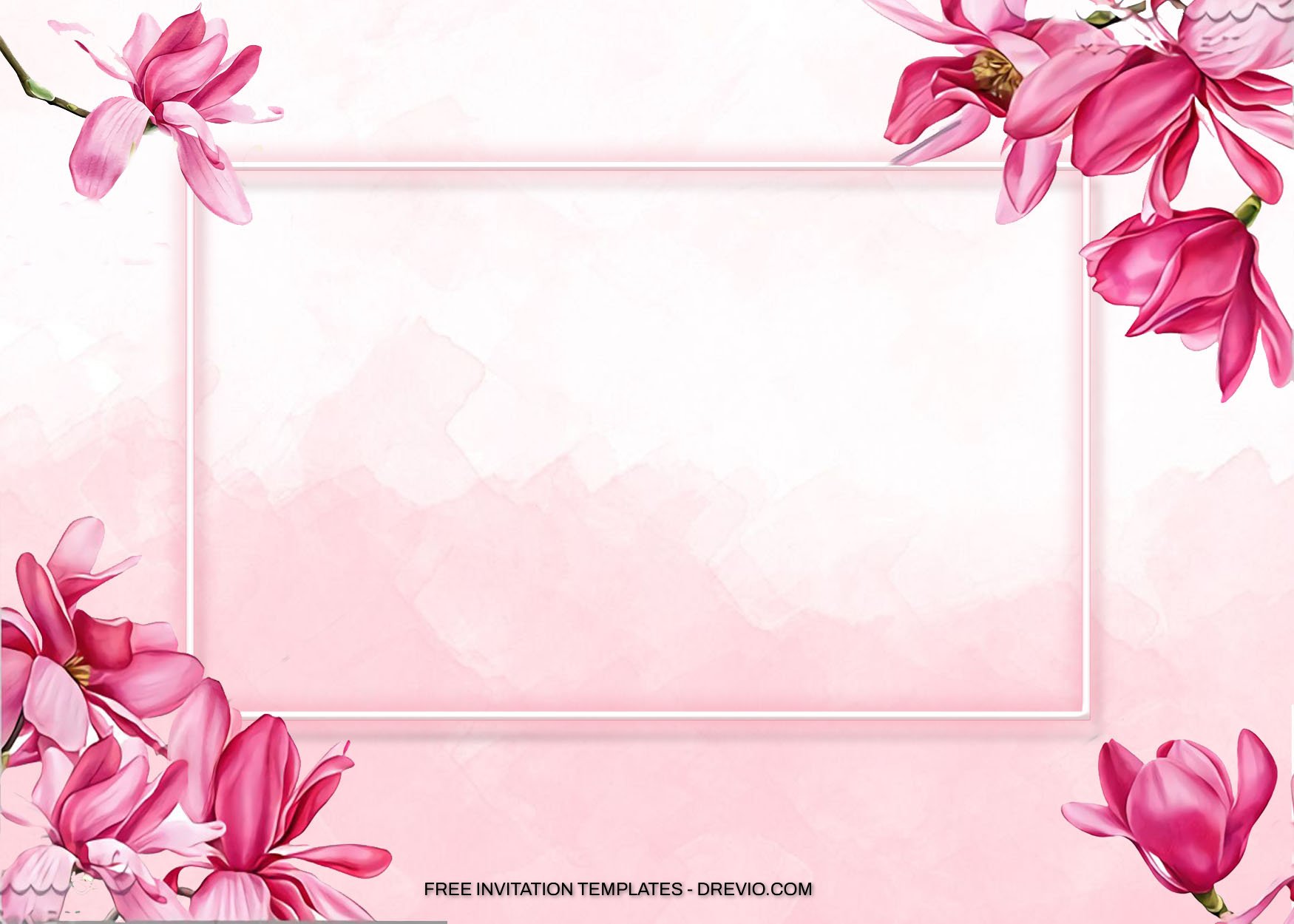 7+ Pink Magnolia Floral Birthday Invitation Templates
