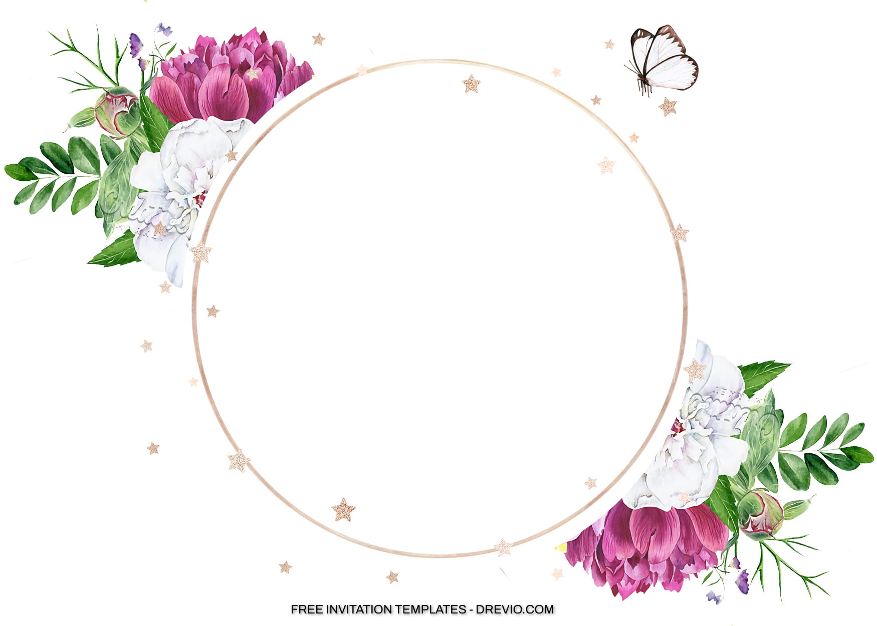 8+ Sparkly Round Pastel Floral Invitation Templates