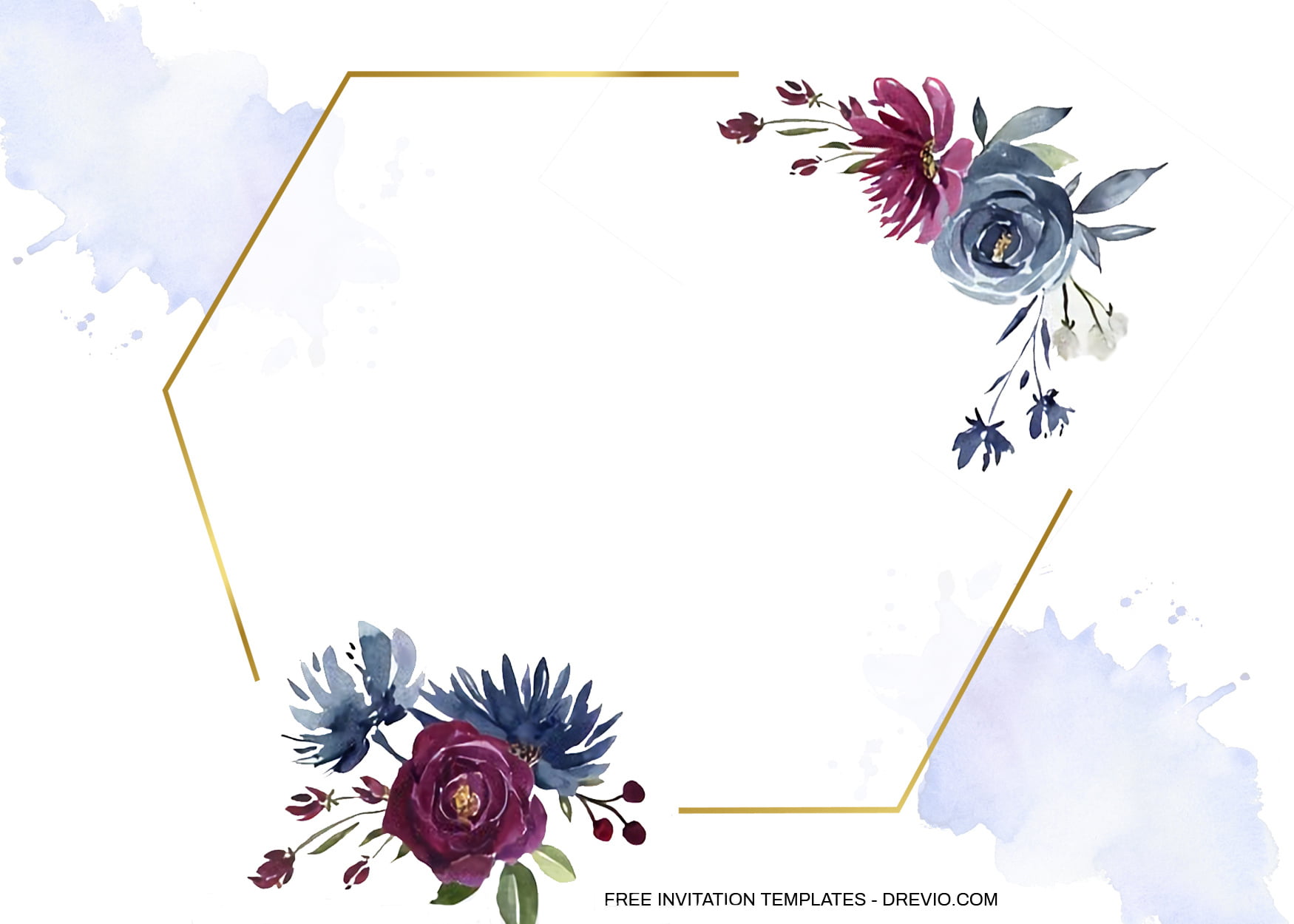 7+ Navy And Burgundy Floral Frame Invitation Templates