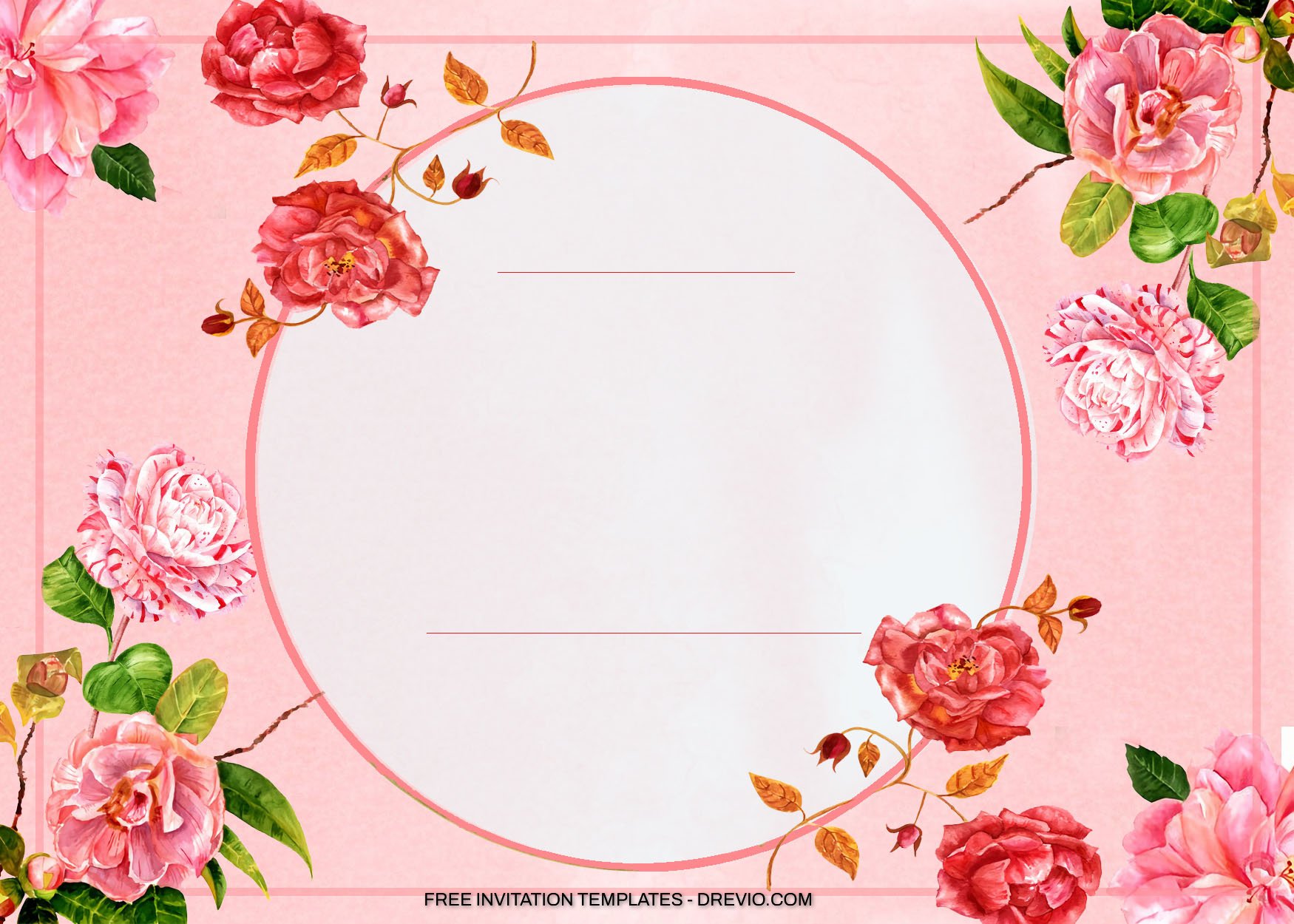 10+ Pink Romance Roses Floral Birthday Invitation Templates 
