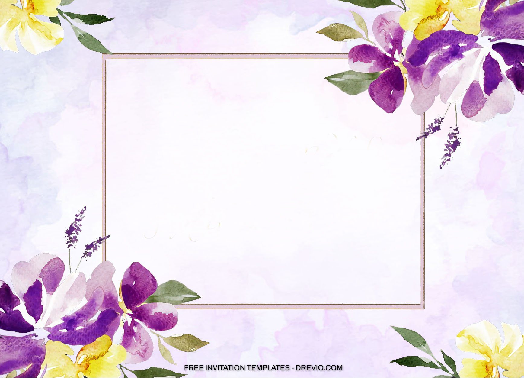 9+ Purple Splash Watercolor Floral Birthday Invitation