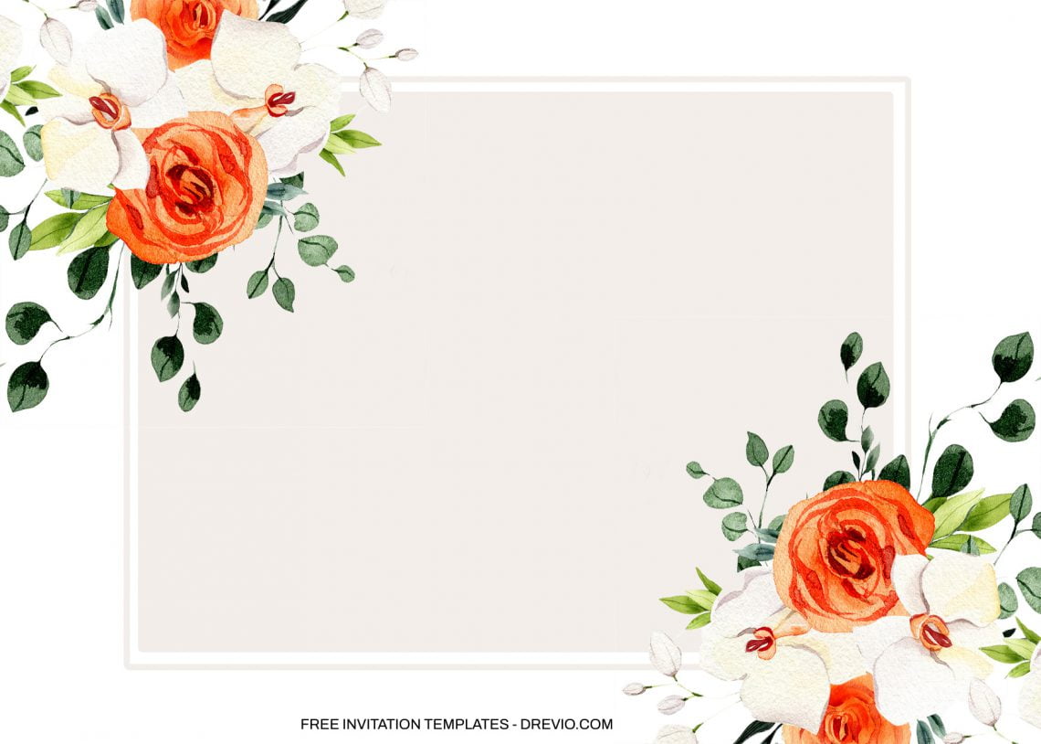 10+ Ceremony Roses and Orchids Floral Invitation Templates | Download ...