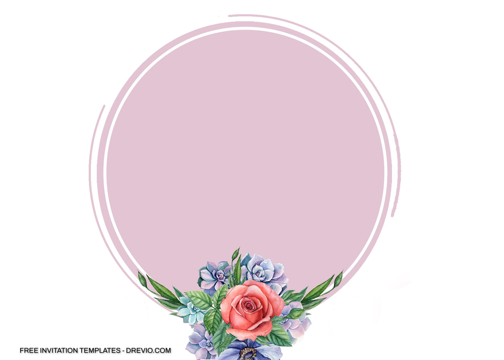 7+ Watercolor Roses Round Floral Invitation Templates
