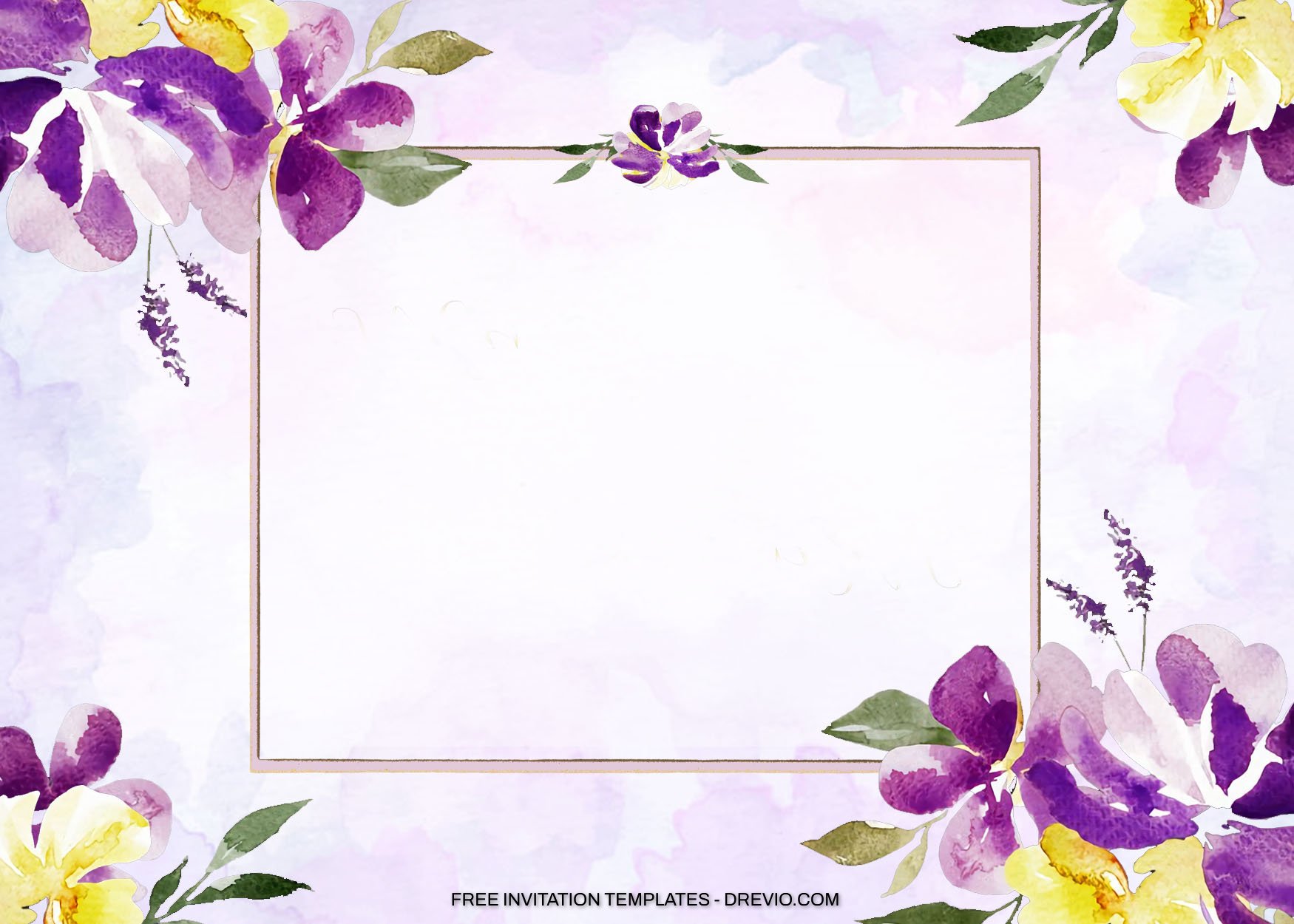 9+ Purple Splash Watercolor Floral Birthday Invitation