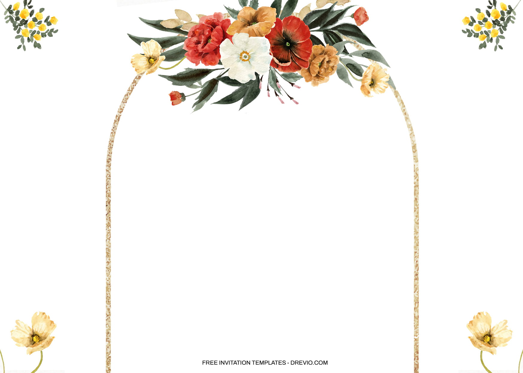 9+ Golden Winter Frame Floral For Invitation Templates