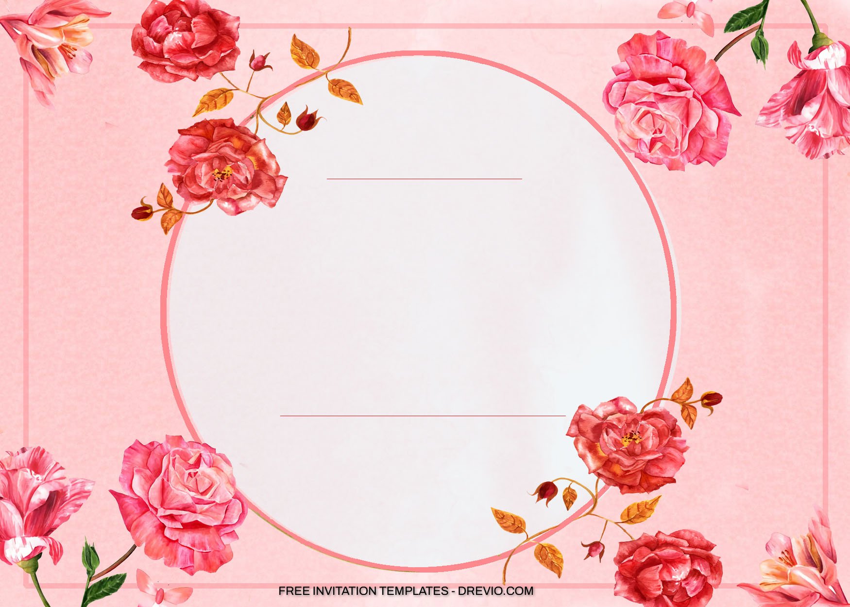 10+ Pink Romance Roses Floral Birthday Invitation Templates 