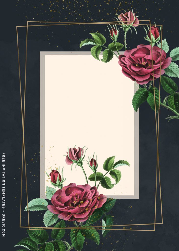 11+ Botanical Garden Birthday Invitation Templates with stunning dark red rose