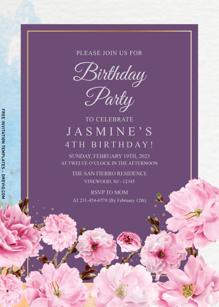 11+ Gorgeous Cherry Blossom Birthday Invitation Templates