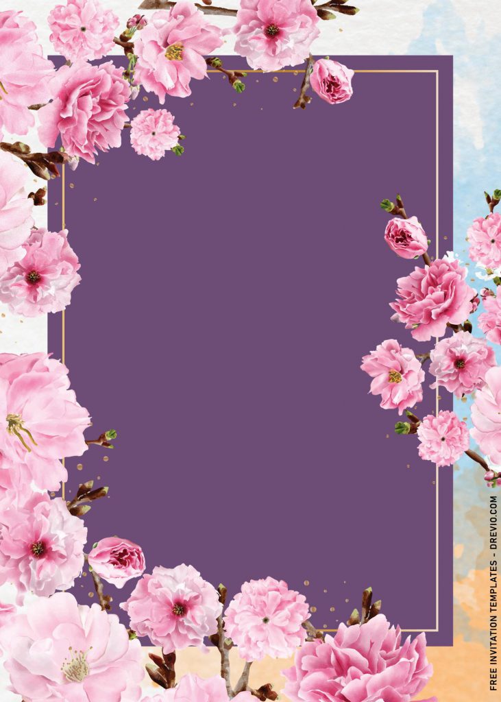 11+ Gorgeous Cherry Blossom Birthday Invitation Templates with 