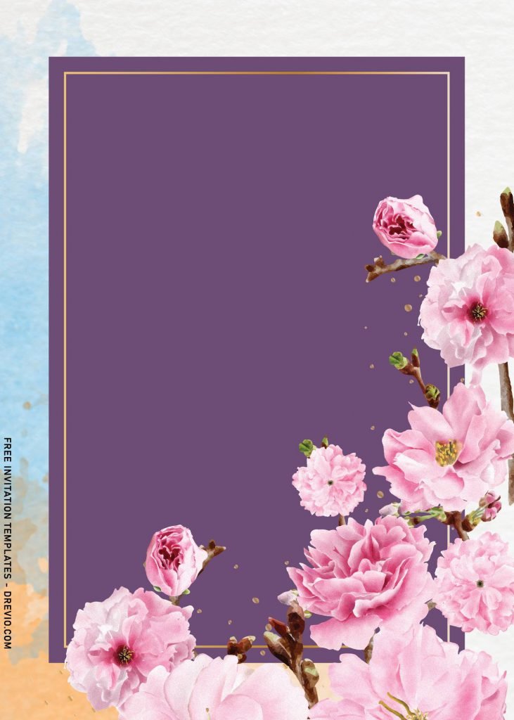11+ Gorgeous Cherry Blossom Birthday Invitation Templates with portrait orientation card