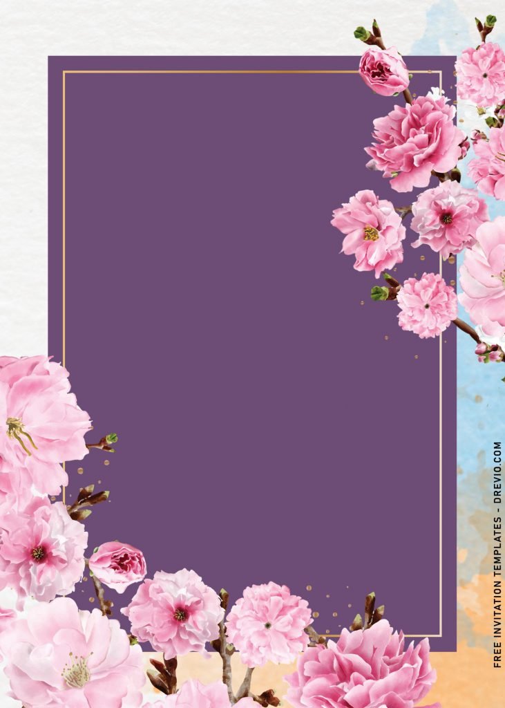 11+ Gorgeous Cherry Blossom Birthday Invitation Templates with gorgeous watercolor sakura