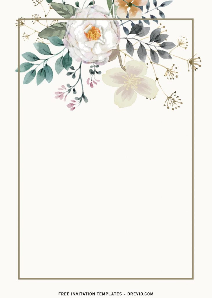 8+ Aesthetic Watercolor Floral Birthday Invitation Templates with solid white background