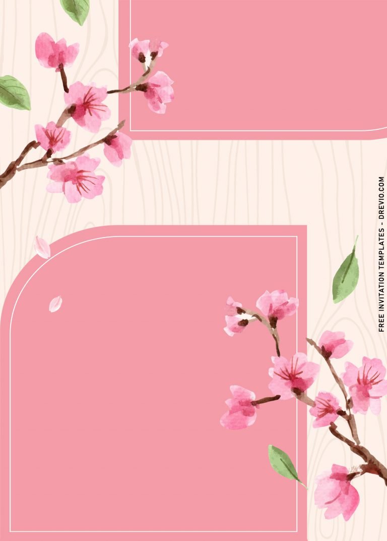 7+ Chic Watercolor Cherry Blossom Birthday Invitation Templates ...
