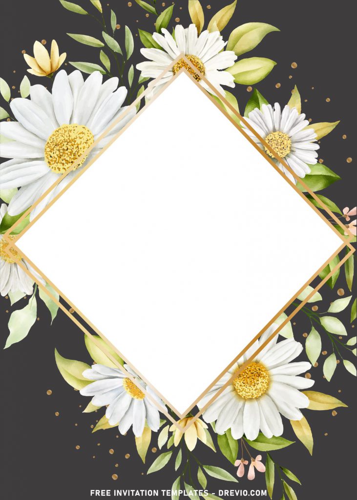 7+ Autumn Chrysanthemum Birthday Invitation Templates with bright white chrysanthemum
