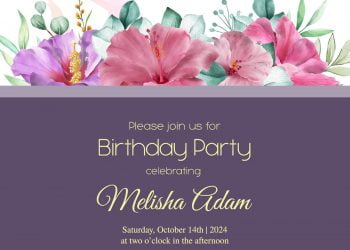 7+ Beautiful Blush Hibiscus Flower Birthday Invitation Templates