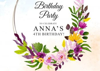 8+ Bright Watercolor Floral Birthday Invitation Templates