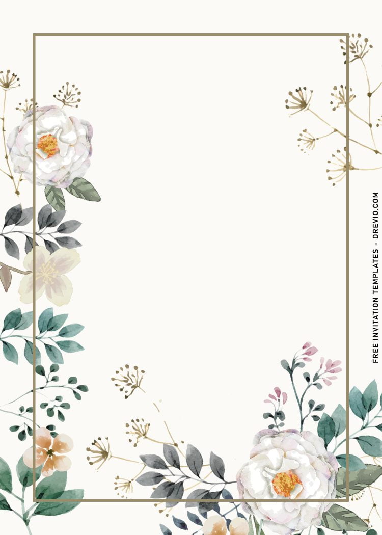 8+ Aesthetic Watercolor Floral Birthday Invitation Templates | Download ...