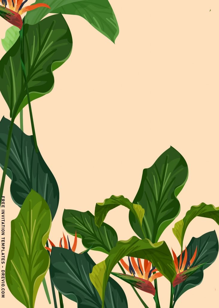 9+ Bold Greenery Monstera Leaves Birthday Invitation Templates with green leaves