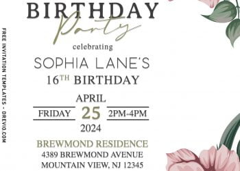 7+ Elegant Magnolia Birthday Invitation Templates For Your Kid's Birthday Party