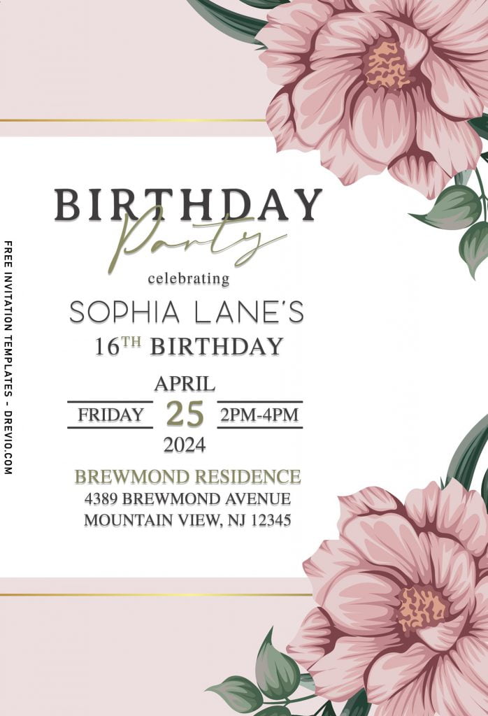 7+ Elegant Magnolia Birthday Invitation Templates For Your Kid's Birthday Party