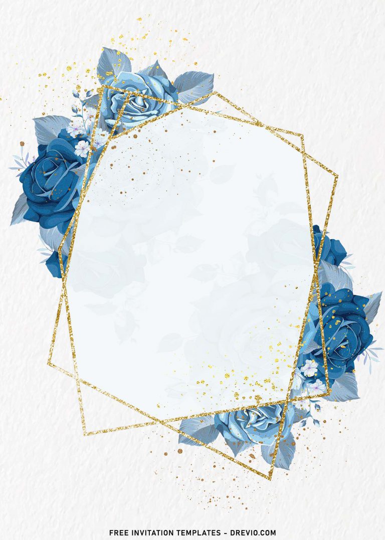 7+ Alluring Blue Floral Geometric Birthday Invitation Templates ...