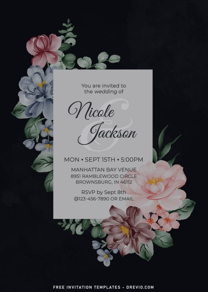 7+ Moody Floral Wedding Invitation Templates