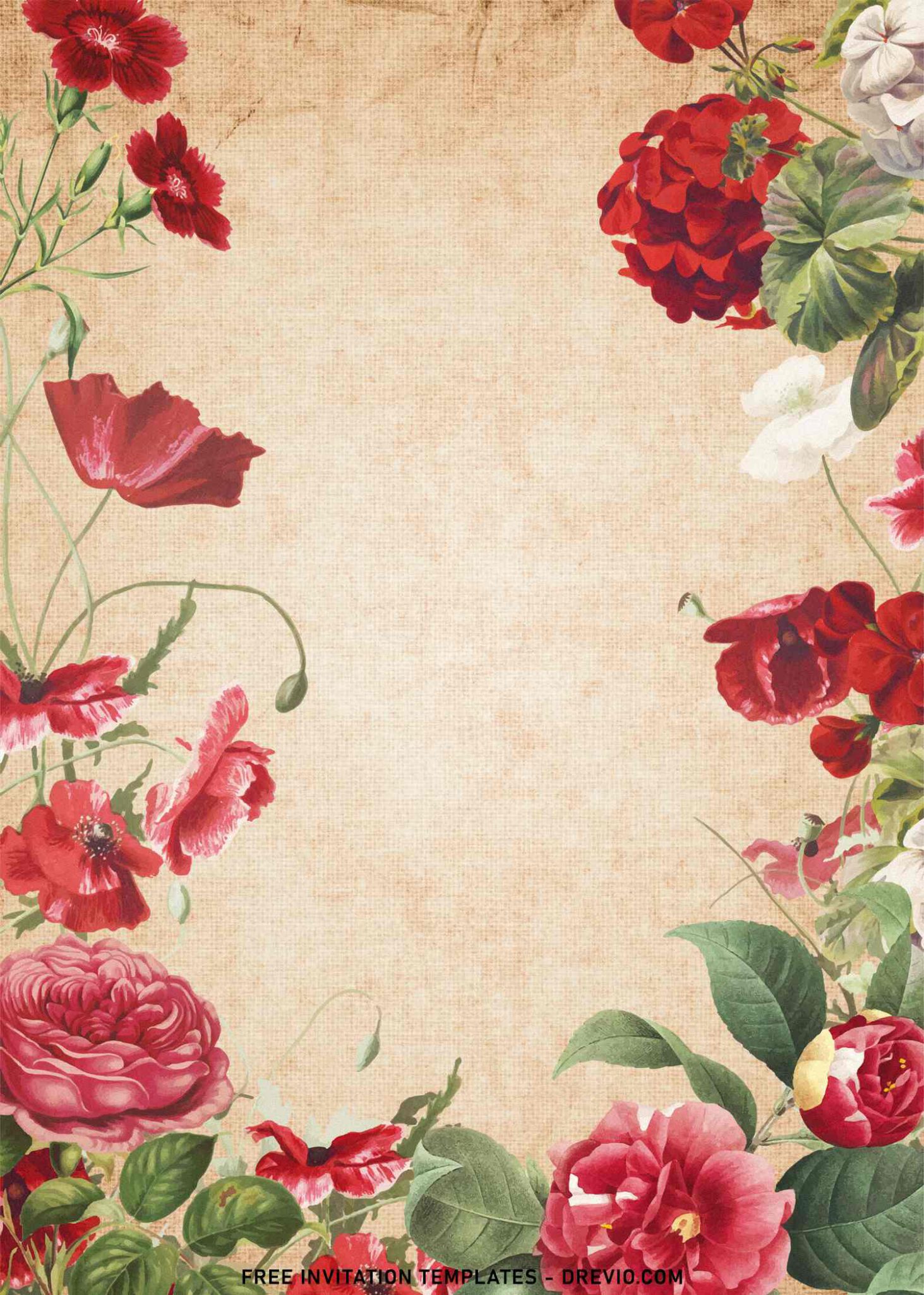 7-rustic-vintage-floral-birthday-invitation-templates-download