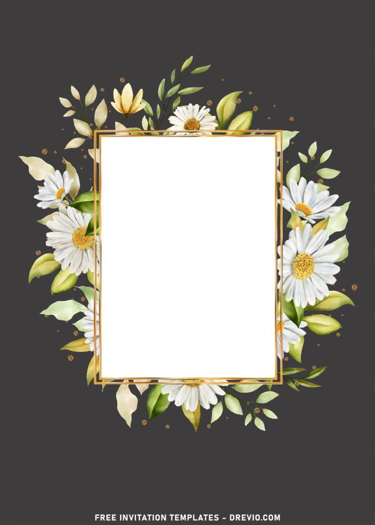 7+ Autumn Chrysanthemum Birthday Invitation Templates with white rectangle text box