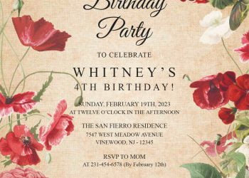 7+ Elegant Vintage Floral Rose Birthday Invitation Templates