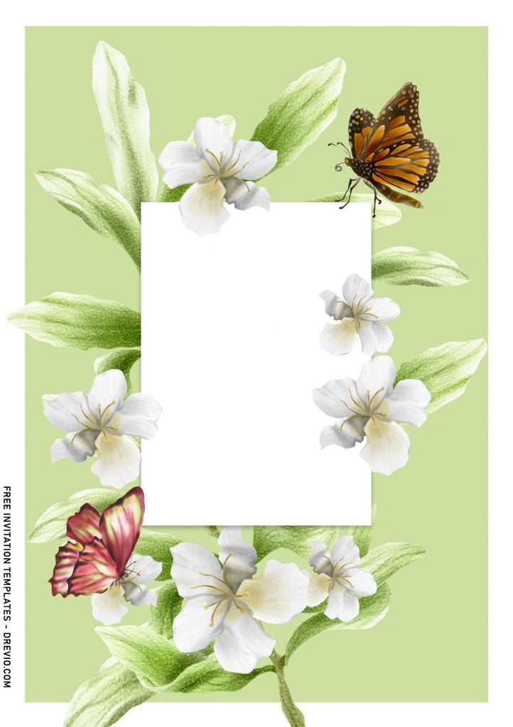 8+ Aesthetic Flower Birthday Invitation Templates With Birds And Butterflies with aesthetic butterflies