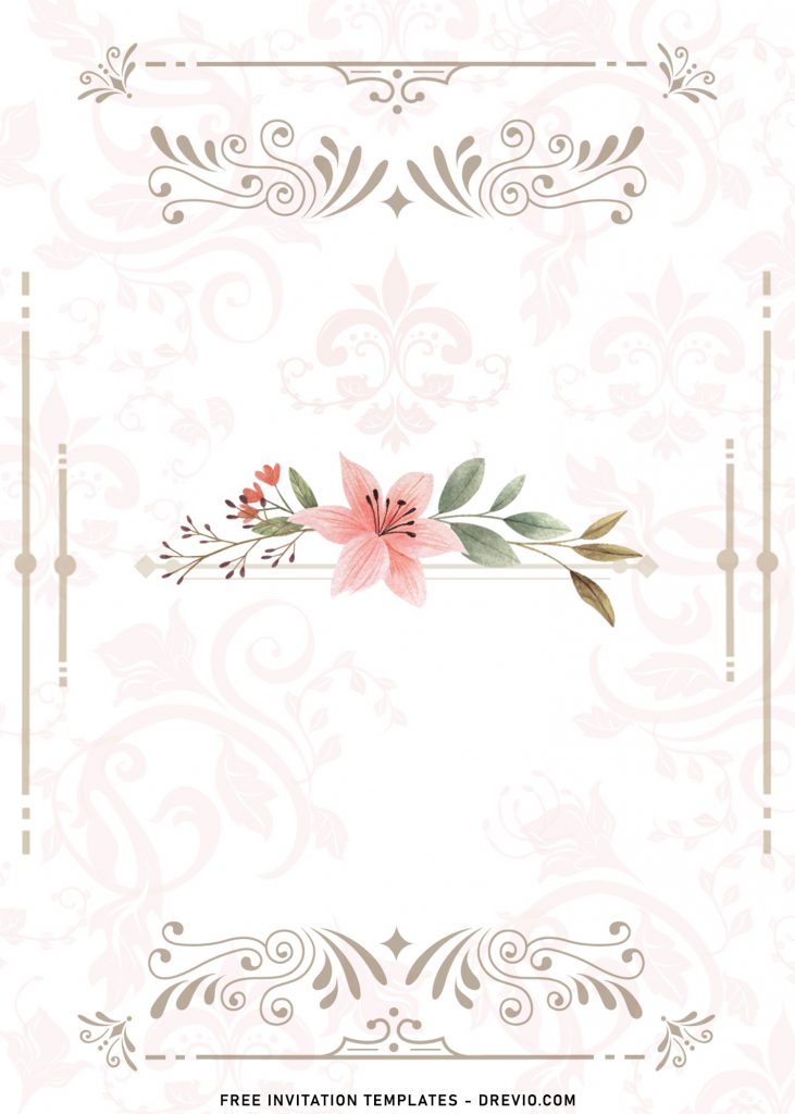 Invitation Template of 8+ Elegant Floral Pattern Luxury Wedding Invitation Templates 1