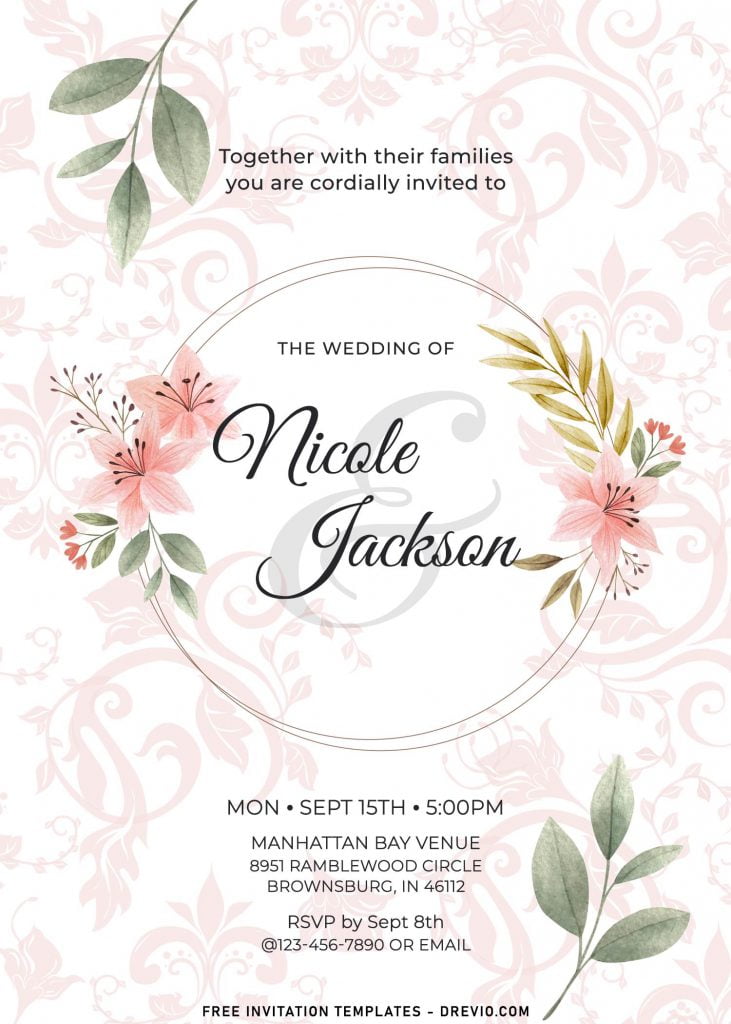 8+ Elegant Floral Pattern Wedding Invitation Templates