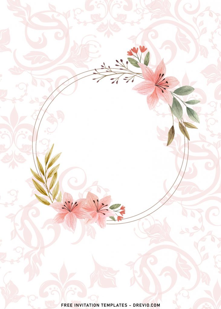 8+ Elegant Floral Pattern Wedding Invitation Templates with gorgeous watercolor floral wreath