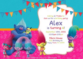 8+ Adorable Trolls Birthday Invitation Templates For Your Kid's Birthday