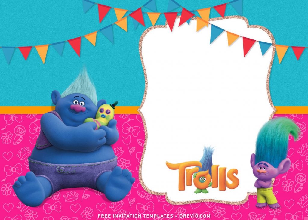 8+ Adorable Trolls Birthday Invitation Templates For Your Kid's Birthday with Branch