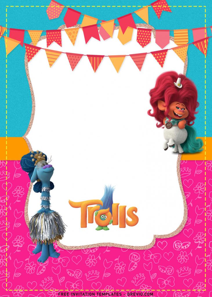 Invitation Template of 9+ Adorable Trolls Birthday Invitation Templates For Your Kid’s Birthday 2