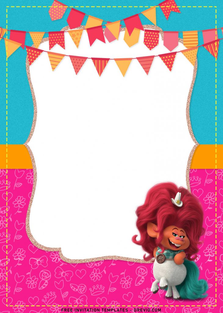 Invitation Template of 9+ Adorable Trolls Birthday Invitation Templates For Your Kid’s Birthday 1