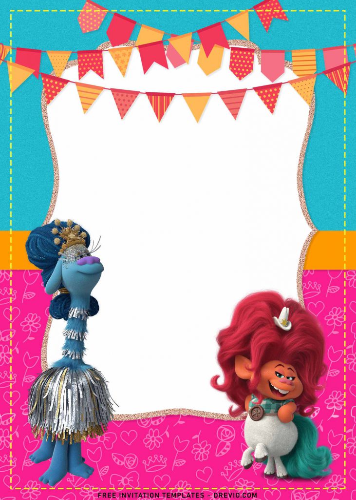 9+ Adorable Trolls Birthday Invitation Templates For Your Kid’s Birthday with cute mandy