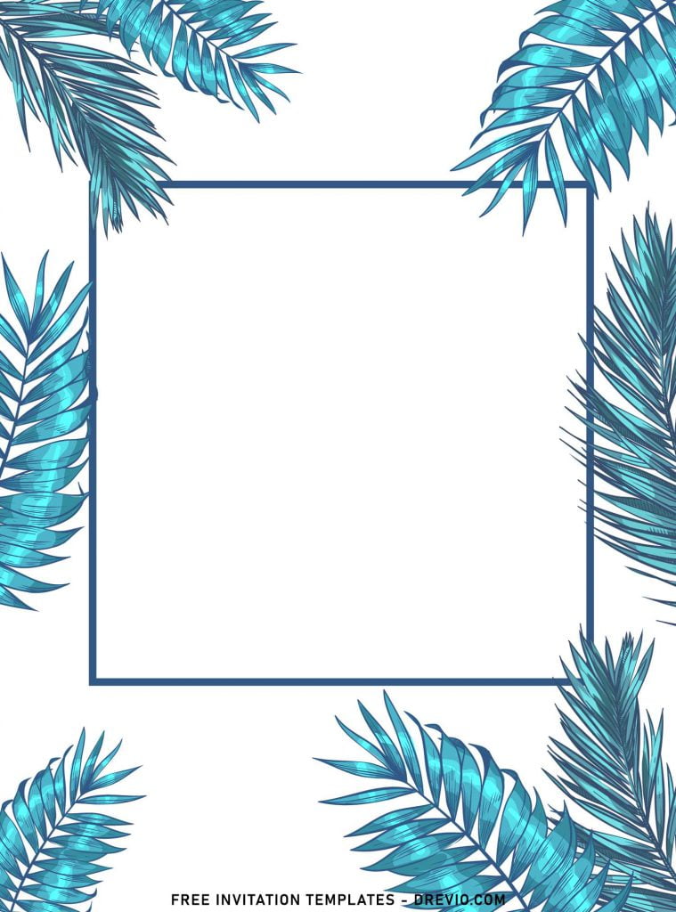 9+ Tropical Summer Birthday Invitation Templates with palm leaves