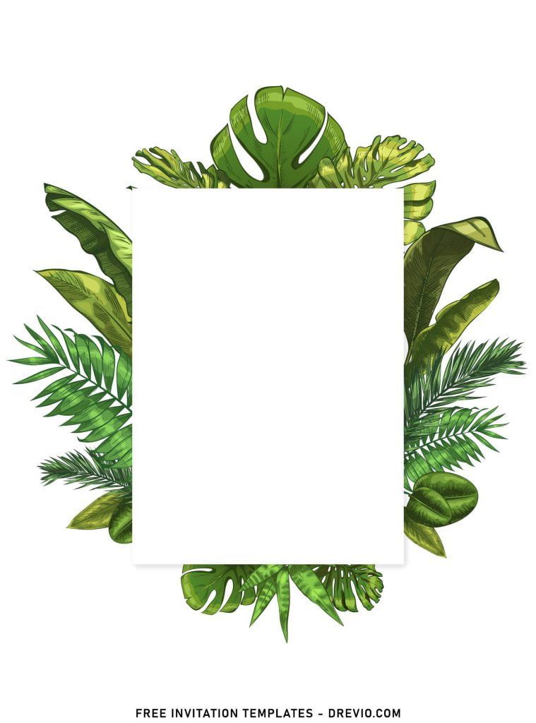 9+ Tropical Summer Birthday Invitation Templates with greenery wreath