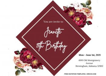 8+ Variable Peonies Watercolor Floral Invitation Templates